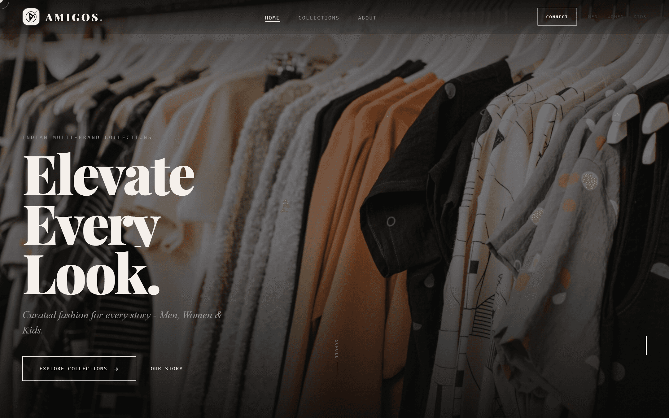 AMIGOS Fashion storefront homepage